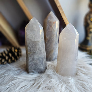 Natural Blue Rose Quartz Towers