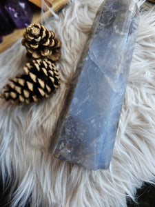 Natural Blue Rose Quartz Statement Tower