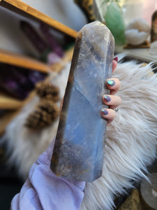 Natural Blue Rose Quartz Statement Tower