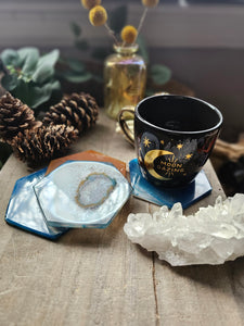 Agate Hexagon Crystal Druzy Coasters