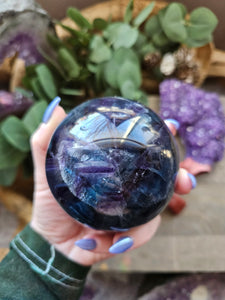 AAA Rainbow Fluorite Crystal Sphere