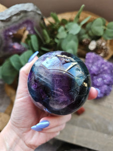 AAA Rainbow Fluorite Crystal Sphere