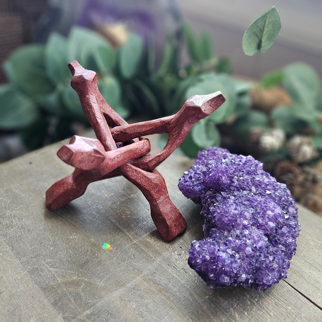 Claw Style Rose Wood Sphere Stand
