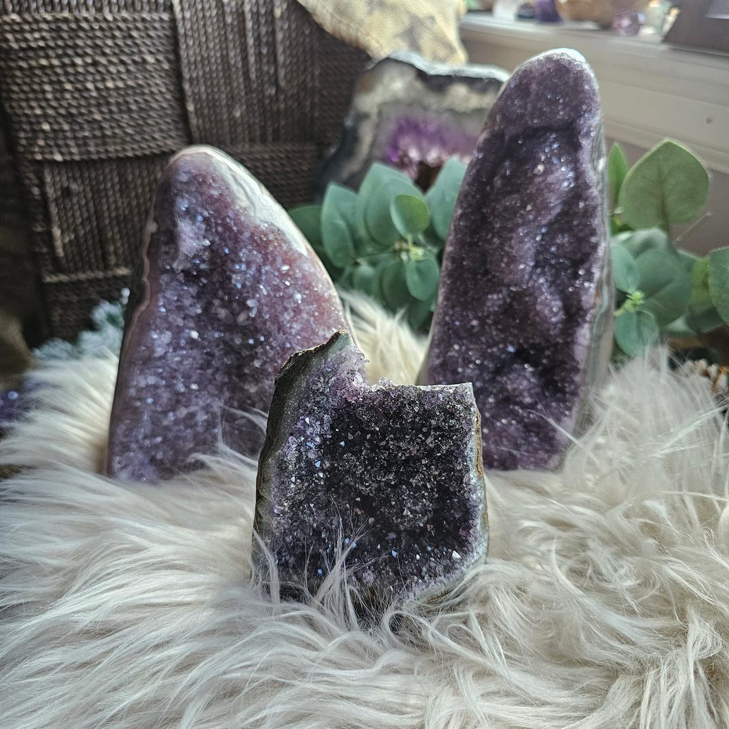 Raw Purple Amethyst Cut Base Crystal Cathedrals