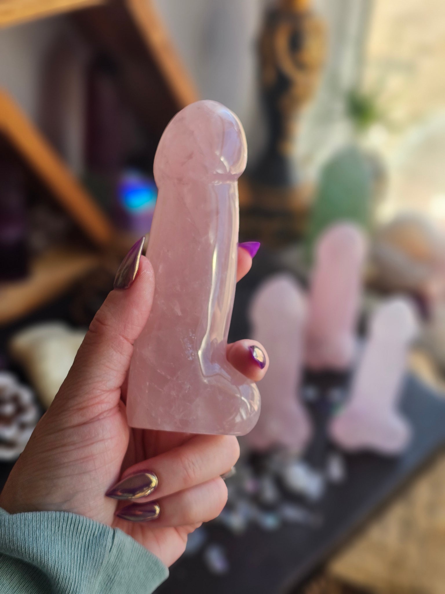 Rose Quartz Crystal Phallus Totem Mineral Mystic Rose Quartz Crystal Phallus Totem Mineral Mystic