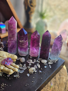 AAA Magenta Fluorite Crystal Towers