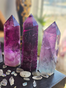 AAA Magenta Fluorite Crystal Towers