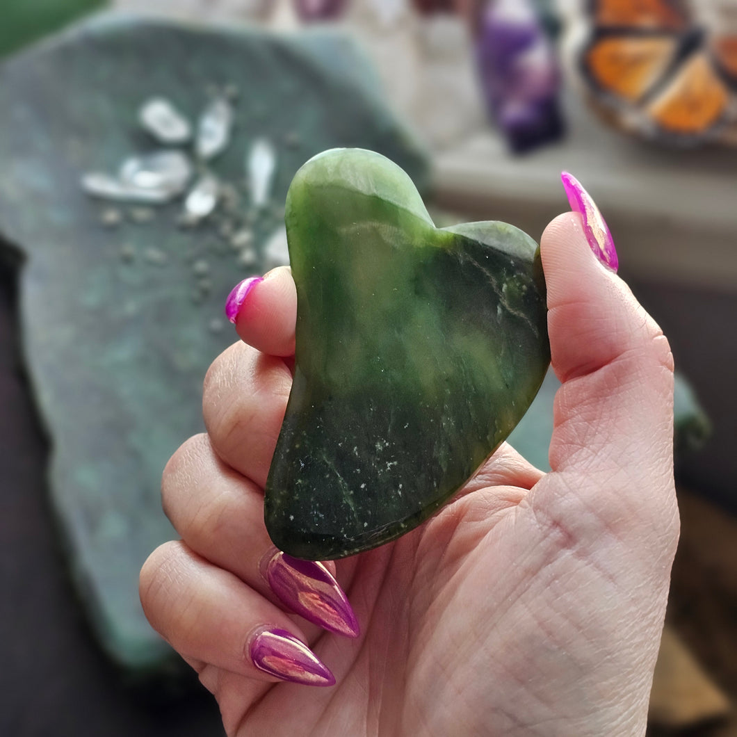 Gua Sha Nephrite Jade Facial Massage Tool