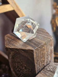 Clear Quartz Icosohedron Platonic Solid Crystal Cube