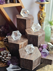 Clear Quartz Icosohedron Platonic Solid Crystal Cube