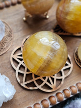 Load image into Gallery viewer, Natural Rare Yellow Fluorite Crystal Spheres
