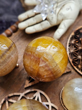 Load image into Gallery viewer, Natural Rare Yellow Fluorite Crystal Spheres
