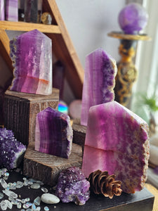 Natural Lavender Fluorite Crystal Towers