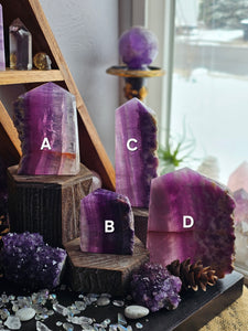 Natural Lavender Fluorite Crystal Towers