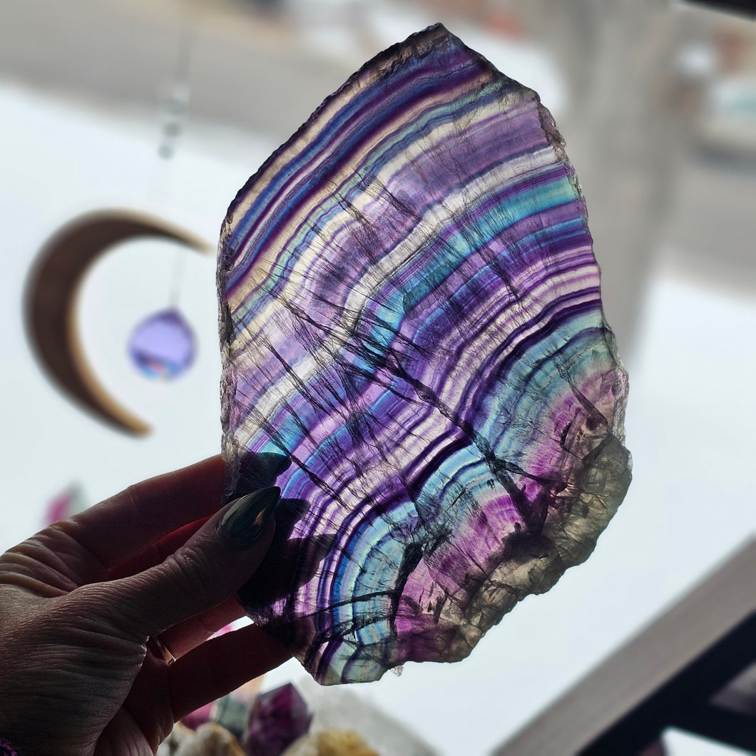 AAA Rainbow Fluorite Crystal Slabs