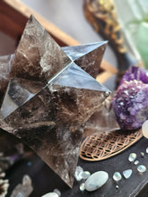 Load image into Gallery viewer, XL Smokey Quartz Asteroid Stellated Merkabah Crystal Star
