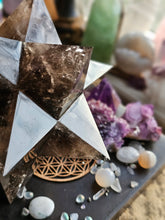 Load image into Gallery viewer, XL Smokey Quartz Asteroid Stellated Merkabah Crystal Star
