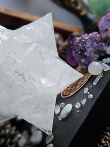 XL Clear Quartz Asteroid Stellated Merkabah Crystal Star