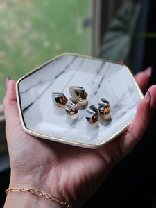 Dream Faceted "Minecraft"  Smokey Quartz Crystal Teardrop Necklaces
