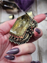 Load image into Gallery viewer, Deluxe XL Chunky Crystal Antique Silver Pendants
