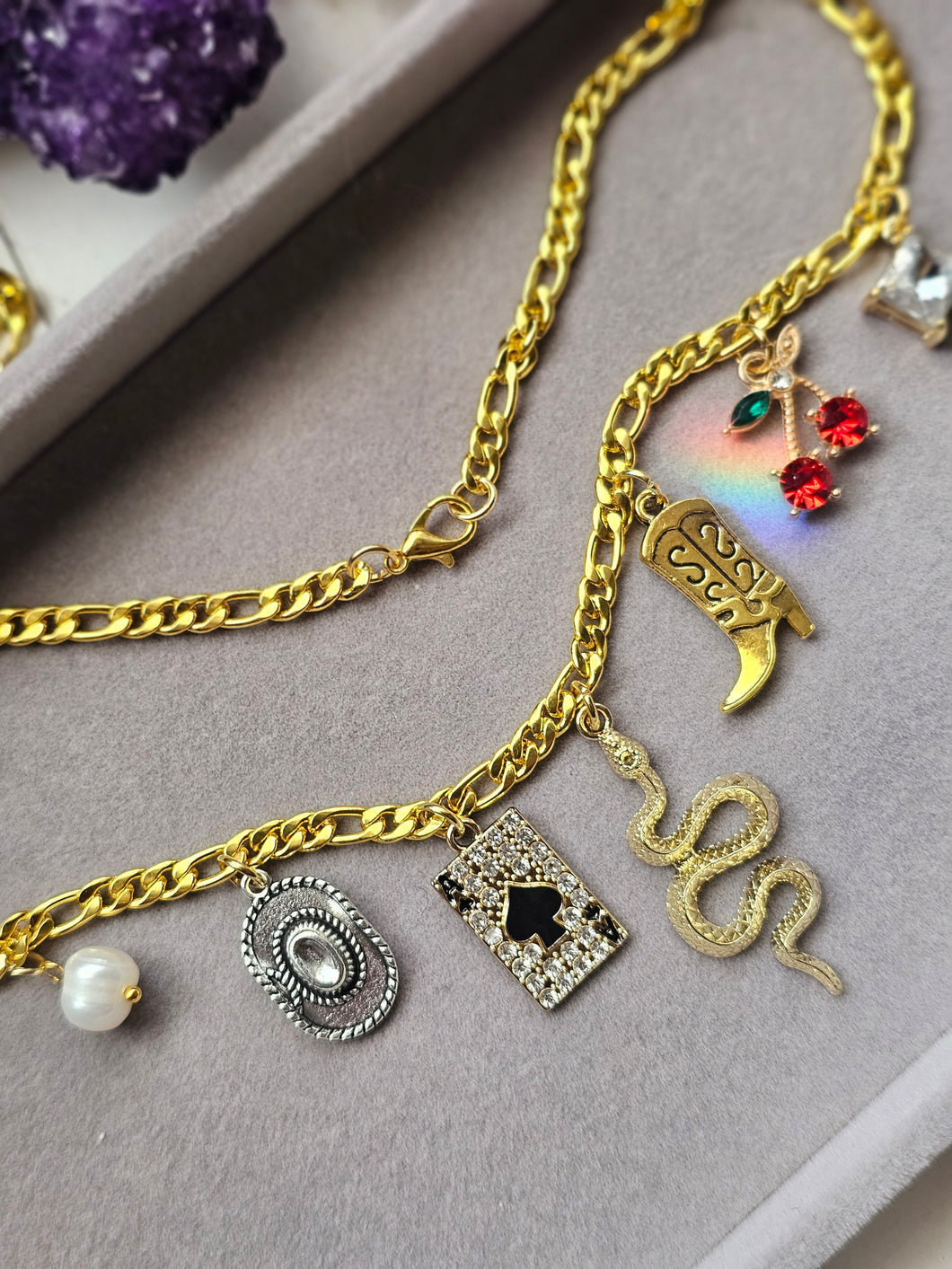 Rhinestone Cowgirl Charm Necklace