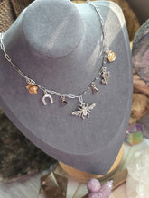 Load image into Gallery viewer, BeeYoutiful Silver Charm Necklace
