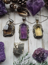 Load image into Gallery viewer, Deluxe XL Chunky Crystal Antique Silver Pendants
