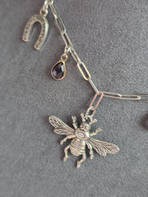 Load image into Gallery viewer, BeeYoutiful Silver Charm Necklace

