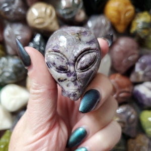 (Hand Select) Carved Cosmic Gemstone Crystal Aliens