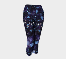 Load image into Gallery viewer, &quot;Capris&quot; Dark Purple Amethyst Fold Over Yoga Leggings
