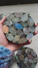 Load and play video in Gallery viewer, Naturally Polished Labradorite Discs
