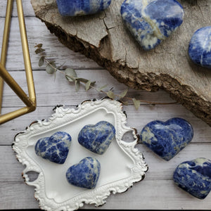 Natural Blue Sodalite Gemstone Hearts