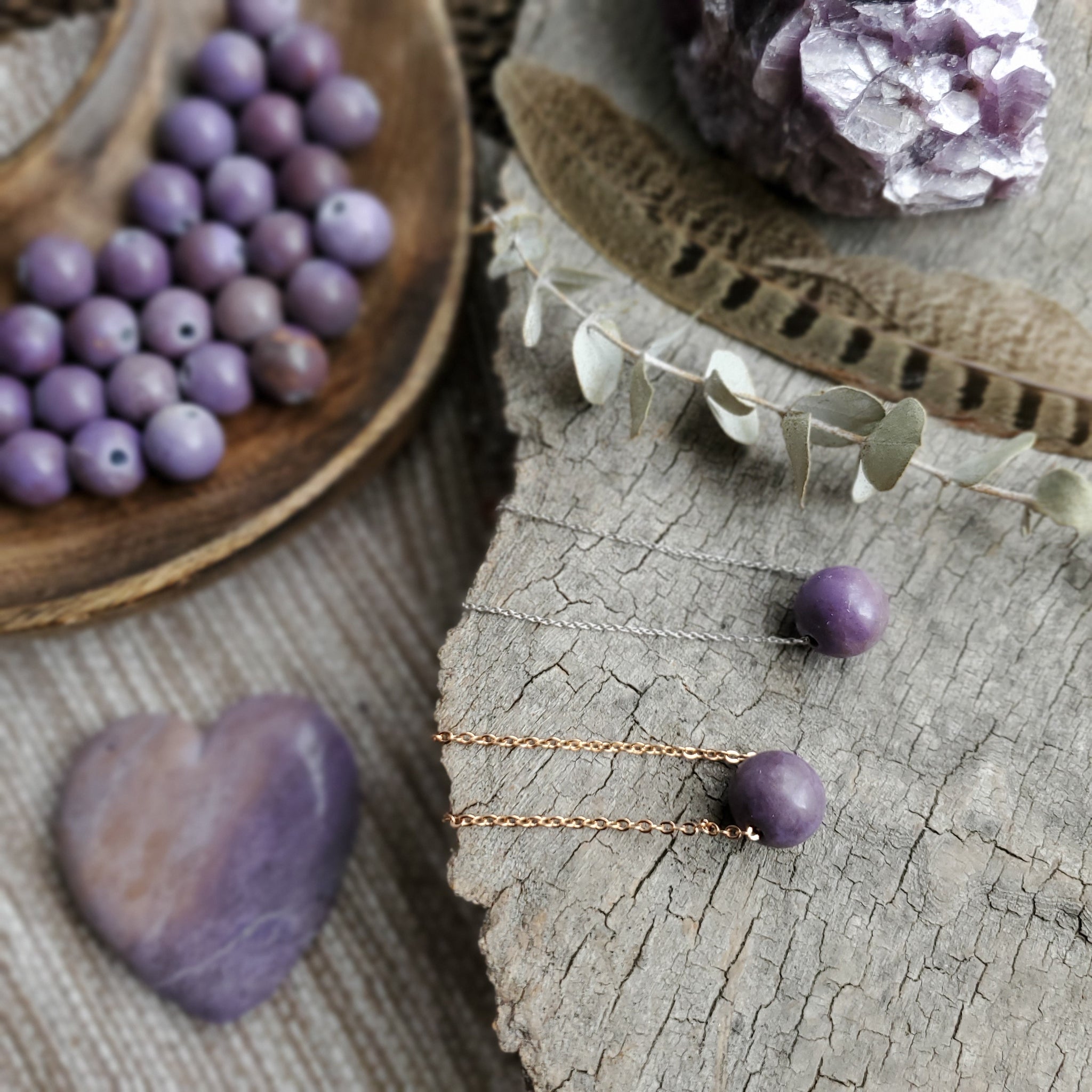 Donut Lavender Jade Pendant Necklace | Gem Gardener