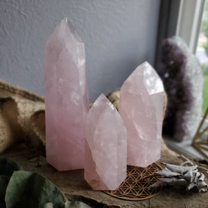 Natural Rose Quartz Towers