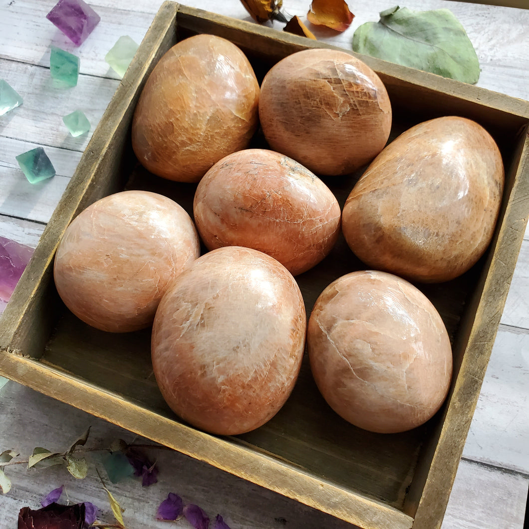 Natural Peach Moonstone Palmstones