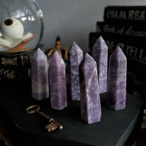 Natural Purple Lepidolite Towers