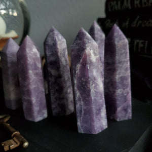 Natural Purple Lepidolite Towers