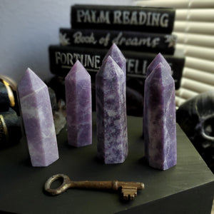 Natural Purple Lepidolite Towers