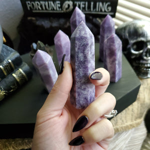 Natural Purple Lepidolite Towers