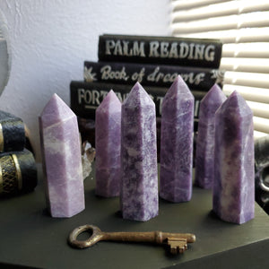 Natural Purple Lepidolite Towers