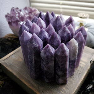 Natural Purple Lepidolite Towers