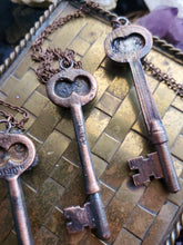 Load image into Gallery viewer, &quot;Key to Happiness&quot; Electroformed Skeleton Key Necklace
