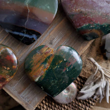 Load image into Gallery viewer, AAA Bloodstone Palmstone Hearts
