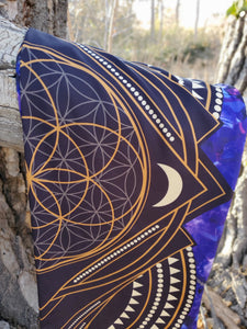 Amethyst Crystal Sacred Geometry Eco Poly Oversized Scarf