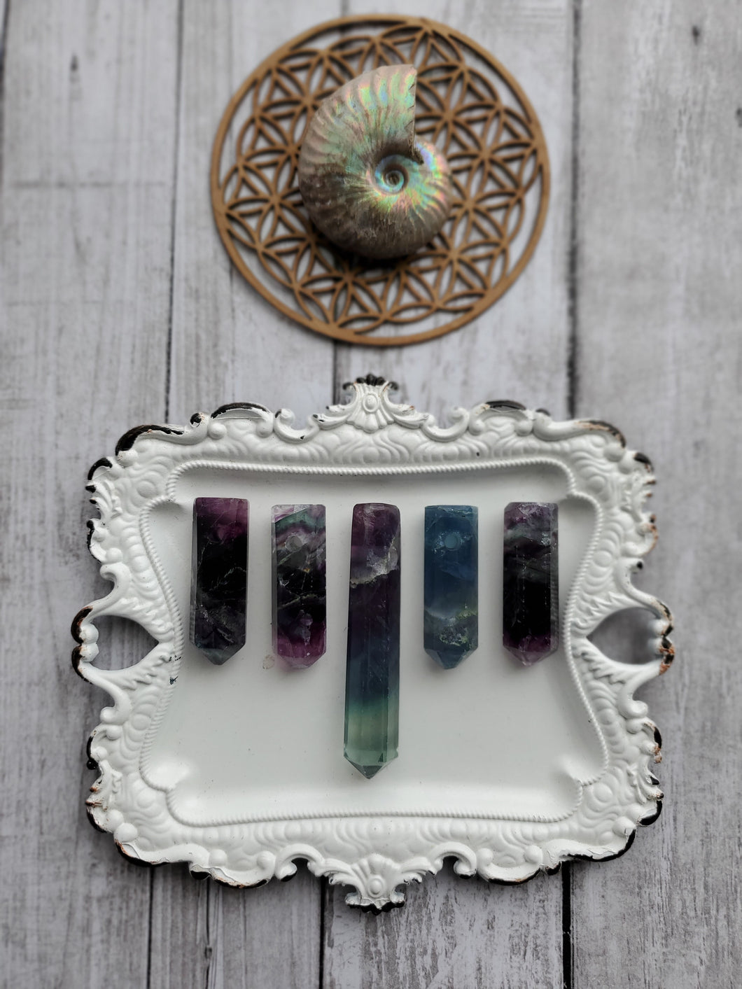 Natural Rainbow Fluorite Crystal Necklace