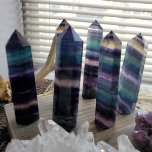 AAA Rainbow Fluorite Crystal Towers