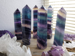 AAA Rainbow Fluorite Crystal Towers