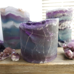 Raw Rainbow Fluorite Crystal USB Lamps