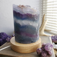 Load image into Gallery viewer, Raw Rainbow Fluorite Crystal USB Lamps
