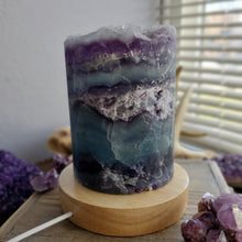 Load image into Gallery viewer, Raw Rainbow Fluorite Crystal USB Lamps

